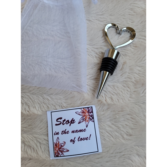 NEW silver heart wine stopper - Picture 3 of 11